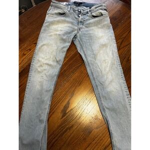 Replay Grover Straight Leg Light Wash Denim Jeans Size 32 Button Fly 573 BIO